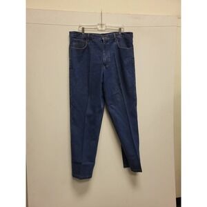 Open Trails Mens Jeans 40x32 Blue Denim Pants Classic Fit Stonewashed Cotton